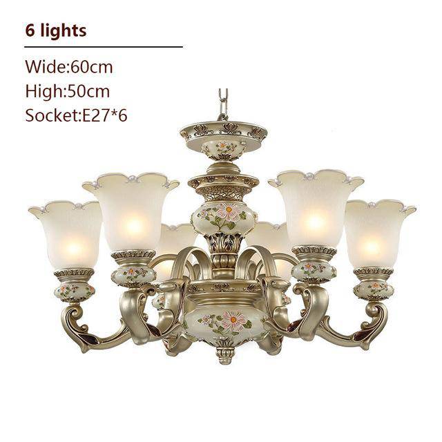 Applique murale florale en résine antique | Marco Lucetti 6 branches