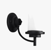 Applique murale "Fusion Américano-Chinoise" en fer forgé et verre dépoli modernes | Marco Lucetti