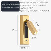 Applique Murale FutureTech avec Chargeur USB et Projecteur LED Rotatif | Marco Lucetti P. / Blanc froid (5 500-7 000 K).