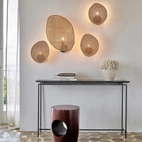 Applique murale Gallina en rotin - Design minimaliste, fait main | Marco Lucetti