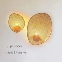 Applique murale Gallina en rotin - Design minimaliste, fait main | Marco Lucetti 2 pièces