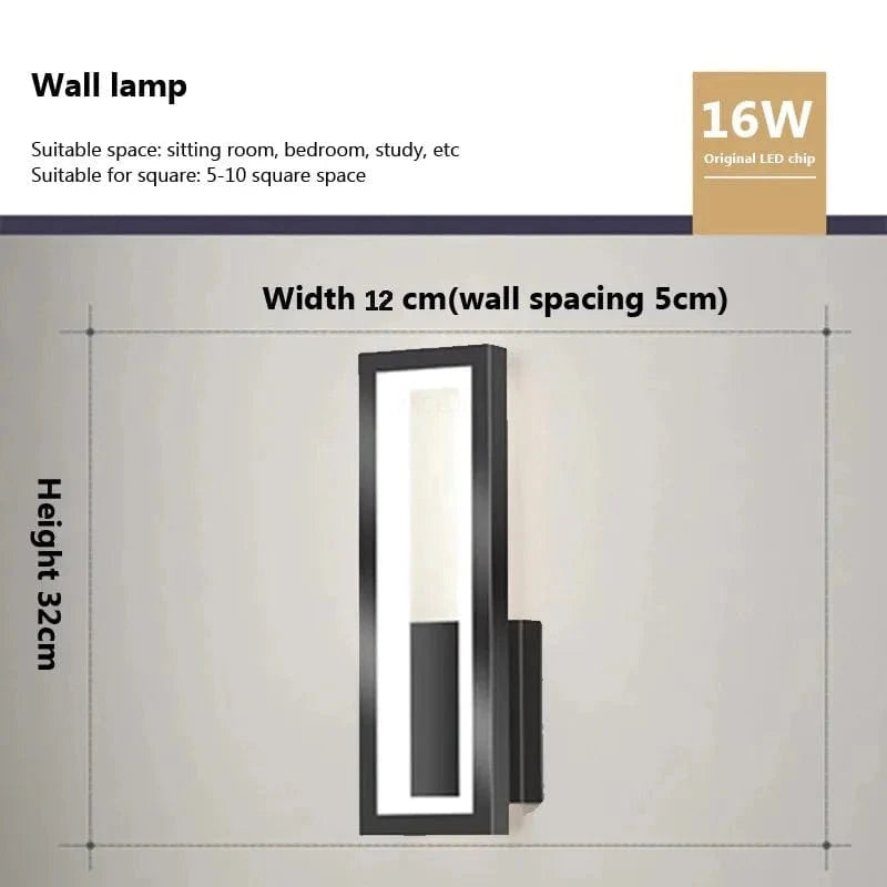 Applique murale géométrique bois scandinave | Marco Lucetti WL638B Noir / Blanc froid