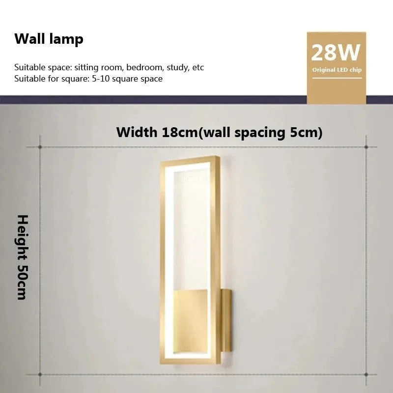 Applique murale géométrique bois scandinave | Marco Lucetti WL638B Or 1 / Blanc froid