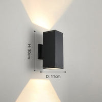 Applique murale géométrique en métal noir Mathurin | Marco Lucetti Carré - D11x30cm / Chaude