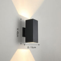 Applique murale géométrique en métal noir Mathurin | Marco Lucetti Carré - D15x45cm / Chaude