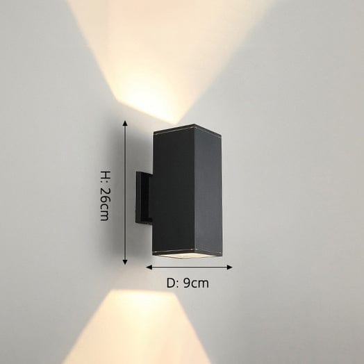 Applique murale géométrique en métal noir Mathurin | Marco Lucetti Carré - D9x26cm / Chaude