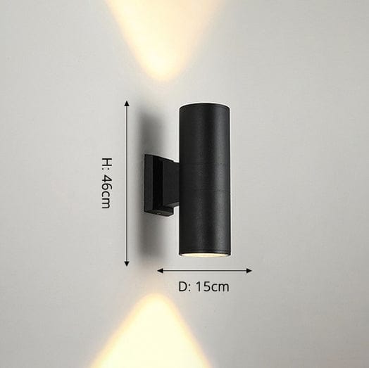 Applique murale géométrique en métal noir Mathurin | Marco Lucetti Rond - D15x46cm / Chaude