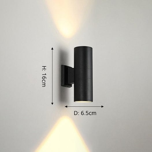 Applique murale géométrique en métal noir Mathurin | Marco Lucetti Rond - D6.5x16cm / Chaude