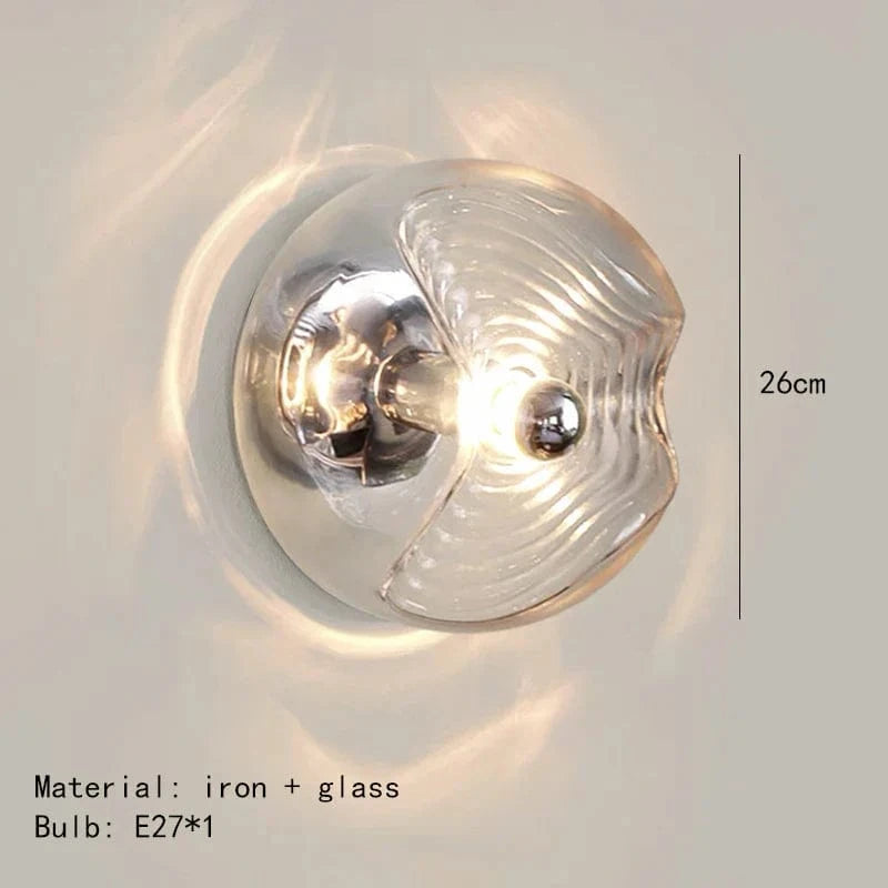 Applique Murale GLALL en Métal Chromé avec Ampoule | Marco Lucetti Verre A-Clair / Lumière blanche 5000K