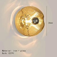 Applique Murale GLALL en Métal Chromé avec Ampoule | Marco Lucetti Verre à Cognac / Lumière blanche 5000K