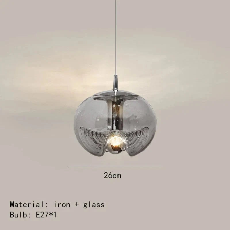 Applique Murale GLALL en Métal Chromé avec Ampoule | Marco Lucetti Verre B-Gris / Lumière blanche 5000K