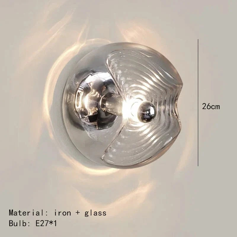 Applique Murale GLALL en Métal Chromé pour Escaliers et Allée | Marco Lucetti Verre A-Gris / Lumière blanche 5000K