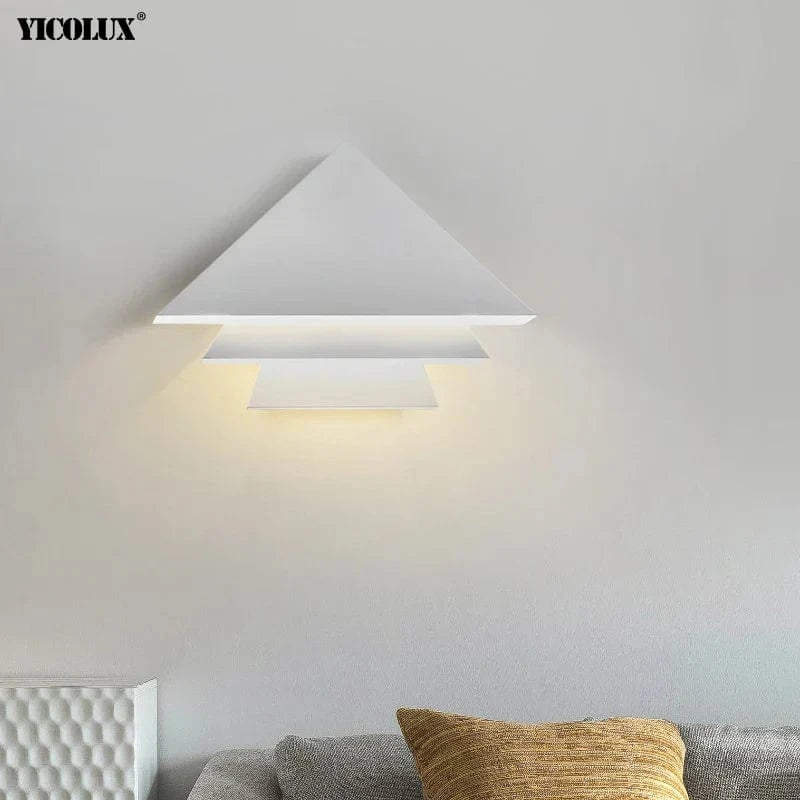 Applique Murale Gradation Simple Noir Blanc Carré - Nouveau Moderne LED pour Salon Salle à Manger Chambre Chevet Allée Hall Lumières Éclairage Intérieur | Marco Lucetti