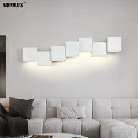 Applique Murale Gradation Simple Noir Blanc Carré - Nouveau Moderne LED pour Salon Salle à Manger Chambre Chevet Allée Hall Lumières Éclairage Intérieur | Marco Lucetti