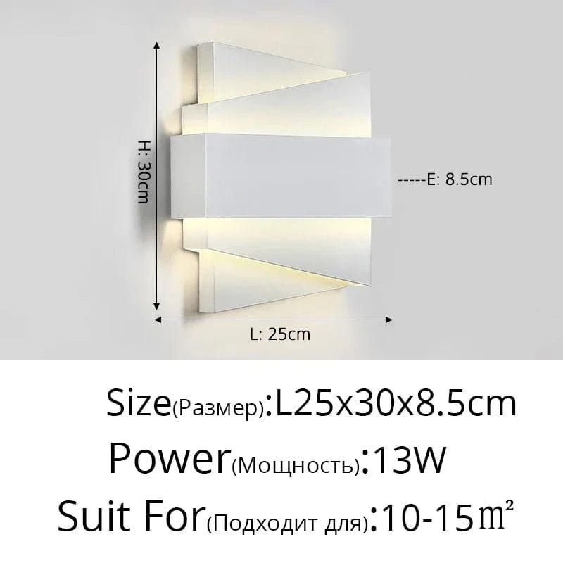 Applique Murale Gradation Simple Noir Blanc Carré - Nouveau Moderne LED pour Salon Salle à Manger Chambre Chevet Allée Hall Lumières Éclairage Intérieur | Marco Lucetti A Blanc 25x30cm / Blanc froid Pas de télécommande