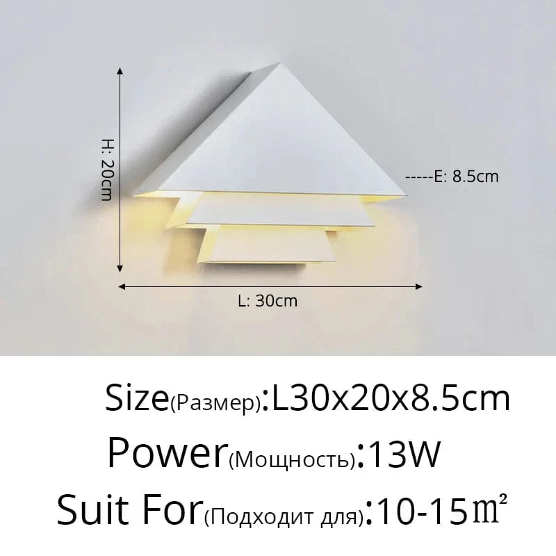 Applique Murale Gradation Simple Noir Blanc Carré - Nouveau Moderne LED pour Salon Salle à Manger Chambre Chevet Allée Hall Lumières Éclairage Intérieur | Marco Lucetti B Blanc 30x20cm / Blanc froid Pas de télécommande