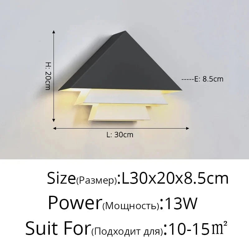 Applique Murale Gradation Simple Noir Blanc Carré - Nouveau Moderne LED pour Salon Salle à Manger Chambre Chevet Allée Hall Lumières Éclairage Intérieur | Marco Lucetti B Noir blanc 30cm / Blanc chaud Pas de télécommande