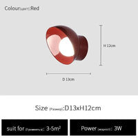 Applique murale Haricot Lait: Design Moderne pour Chambre à Coucher | Marco Lucetti B rouge / Lumières 3 couleurs