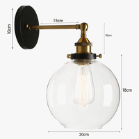 Applique murale industrielle américaine Vintage Style Loft "Edison Art" LED - Verre et fer | Marco Lucetti