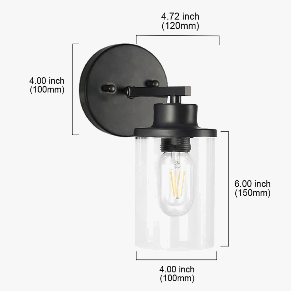 Applique murale industrielle américaine Vintage Style Loft "Edison Art" LED - Verre et fer | Marco Lucetti