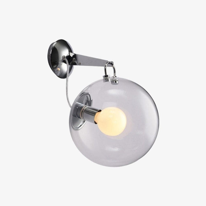Applique murale industrielle argentée avec globe en verre Irantzu - Style contemporain pour votre intérieur | Marco Lucetti