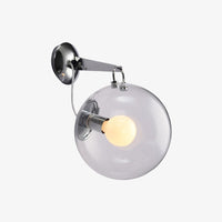 Applique murale industrielle argentée avec globe en verre Irantzu - Style contemporain pour votre intérieur