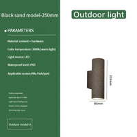 Applique murale industrielle en béton étanche avec double tête LED | Marco Lucetti Extérieur A NOIR / C.A. 220 V