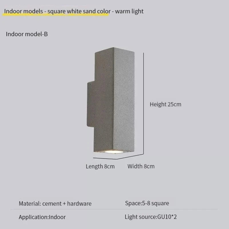 Applique murale industrielle en béton étanche avec double tête LED | Marco Lucetti Style B d&#39;intérieur-BLANC / C.A. 220 V