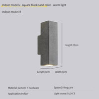 Applique murale industrielle en béton étanche avec double tête LED | Marco Lucetti Style B d&#39;intérieur-NOIR / C.A. 220 V