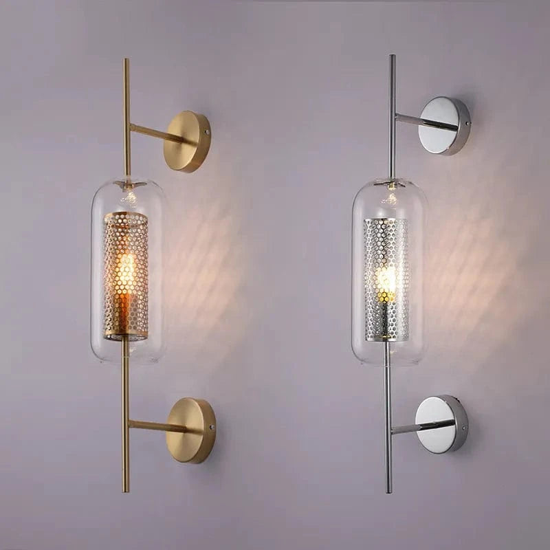 Applique murale industrielle en métal et verre | Marco Lucetti