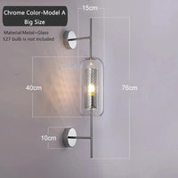 Applique murale industrielle en métal et verre | Marco Lucetti Argent une grande taille