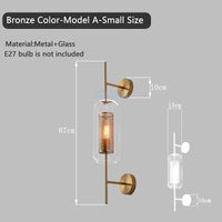 Applique murale industrielle en métal et verre | Marco Lucetti Bronze Une Petite Taille