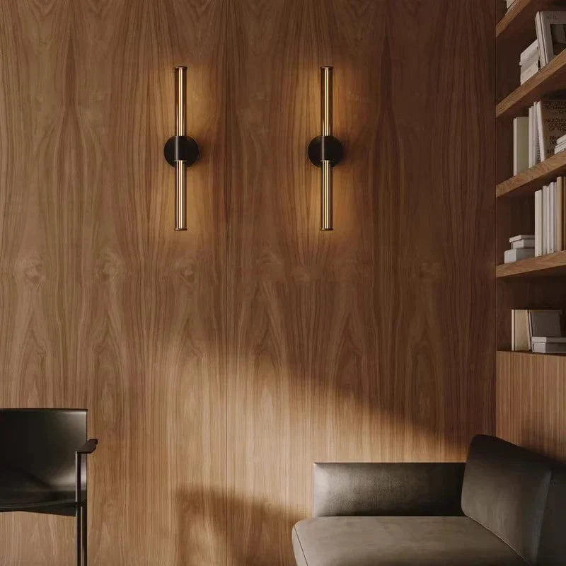 Applique murale industrielle en verre cuivré LED rétro minimaliste. | Marco Lucetti