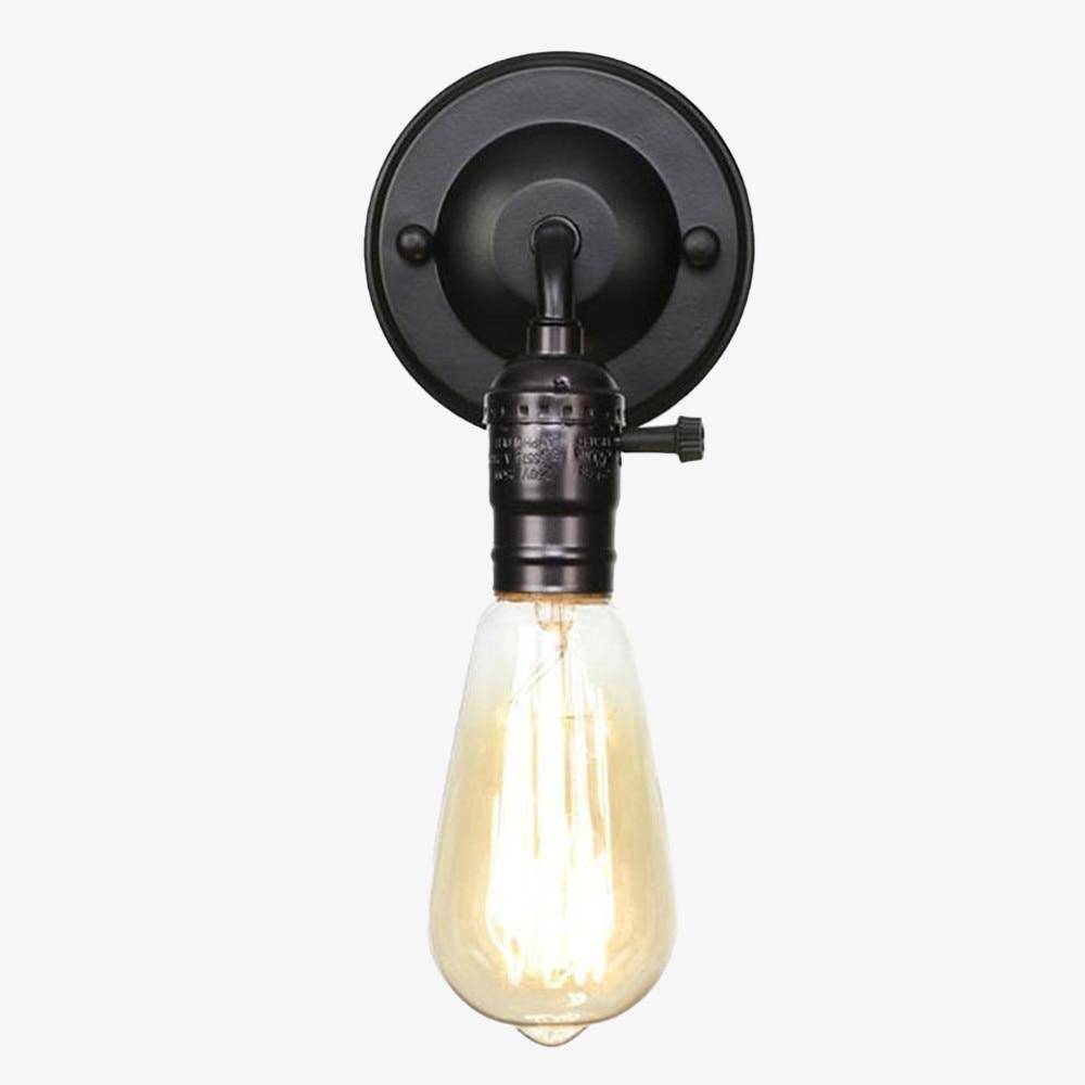 Applique murale industrielle LED Edison | Marco Lucetti Noir
