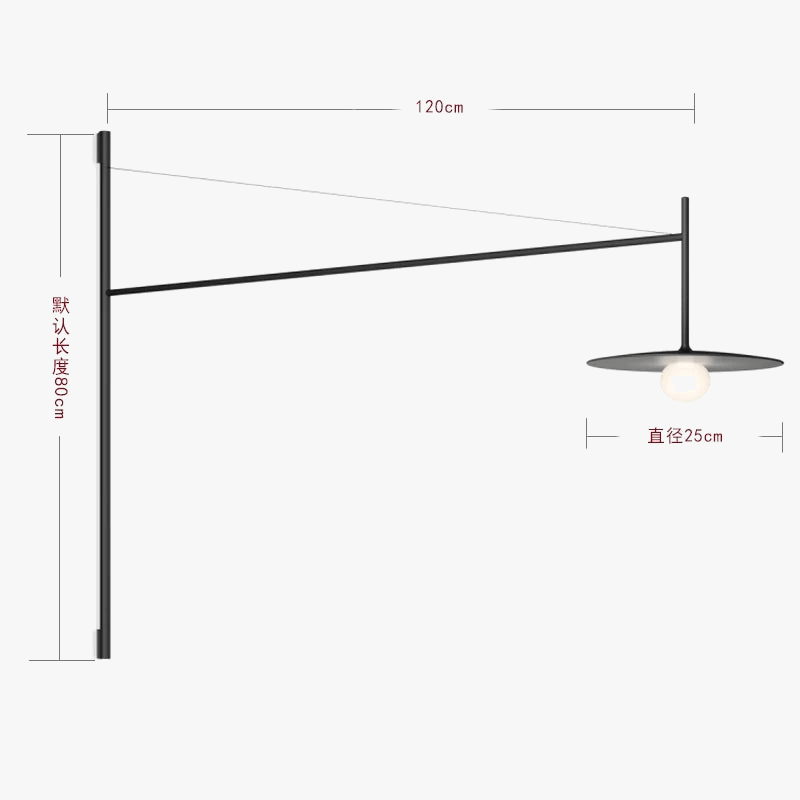 Applique murale industrielle minimaliste avec bras oscillant | Marco Lucetti