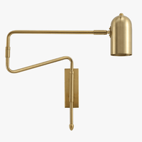 Applique murale industrielle noire et dorée à bras réglable. | Marco Lucetti