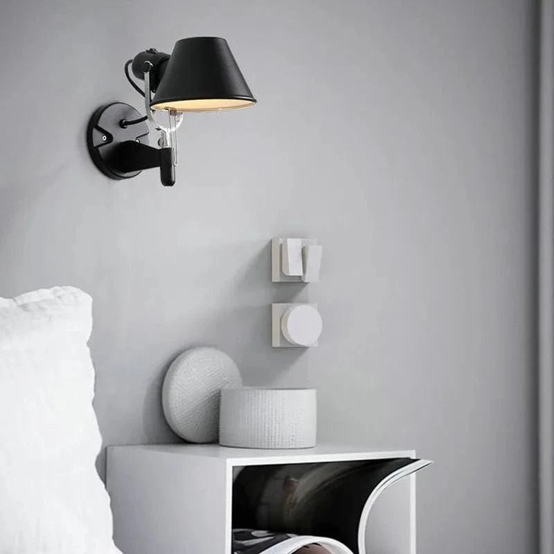 Applique murale industrielle US - noir/argent E27 | Marco Lucetti