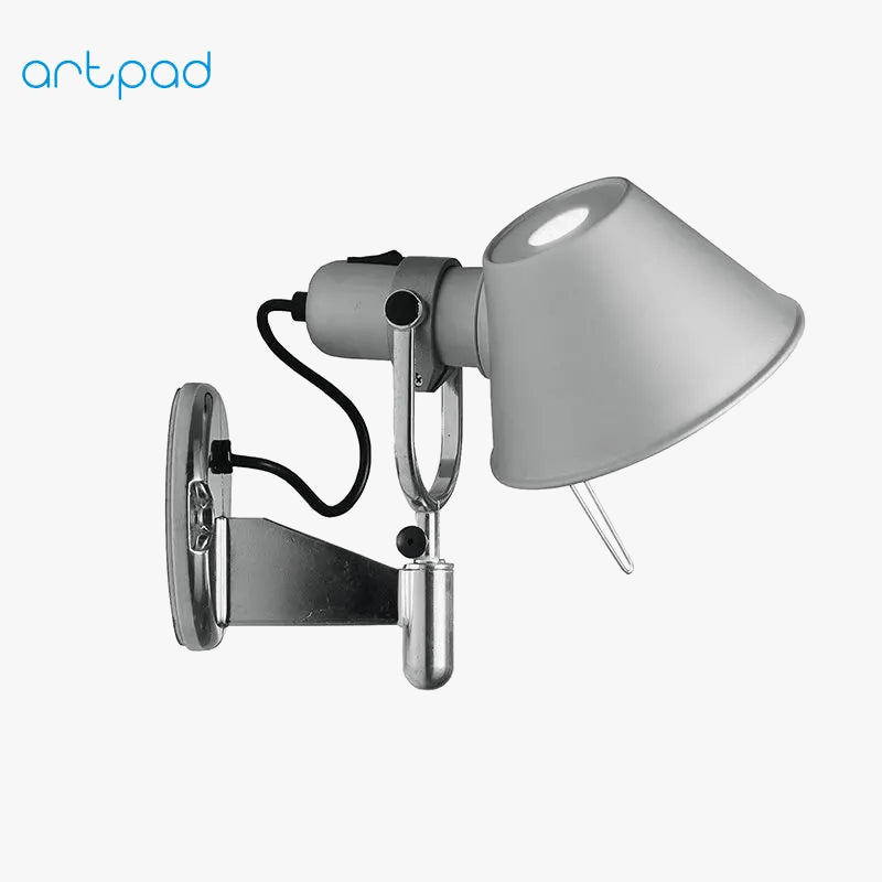 Applique murale industrielle US - noir/argent E27 | Marco Lucetti