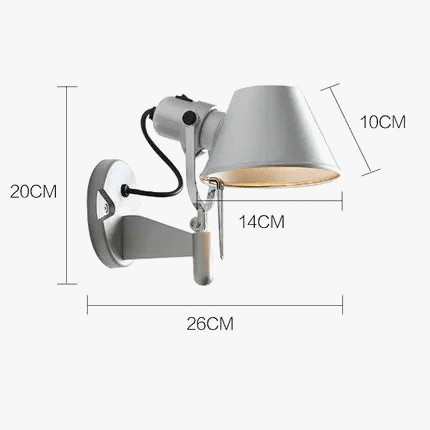 Applique murale industrielle US - noir/argent E27 | Marco Lucetti A