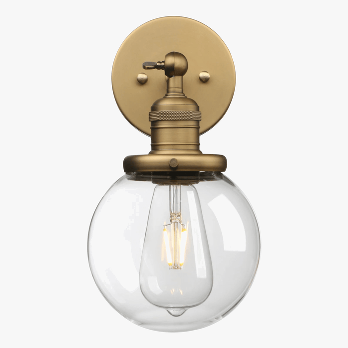 Applique murale industrielle vintage Phansthy - Globe rond en verre soufflé main | Marco Lucetti