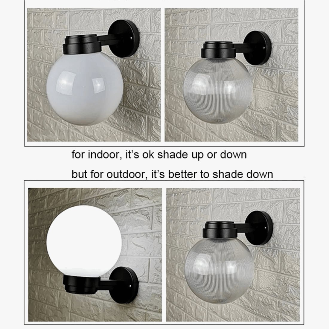 Applique murale intérieure et extérieure avec globe en acrylique blanc ou transparent | Marco Lucetti