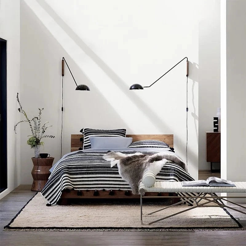 Applique Murale Italienne Bras Long Rotatif en Bois | Marco Lucetti