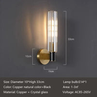 Applique murale italienne de luxe en cristal et cuivre - Style postmoderne minimaliste | Marco Lucetti À une tête