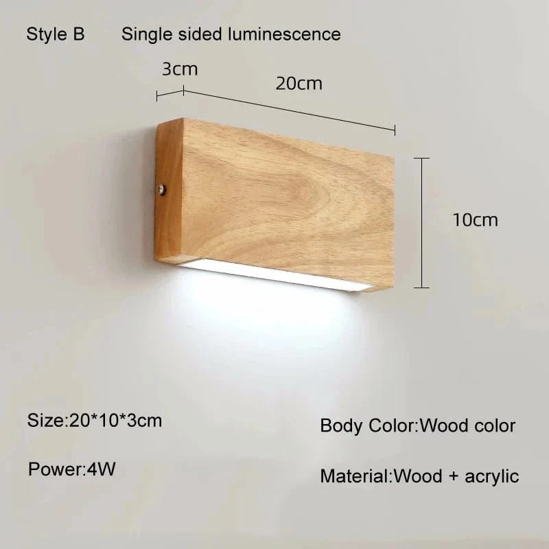 Applique murale Japon bois: déco escalier | Marco Lucetti Style A 4W / Blanc chaud (2700-3500K)