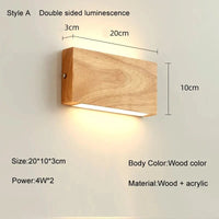 Applique murale Japon bois: déco escalier | Marco Lucetti Style B 8W / Blanc chaud (2700-3500K)