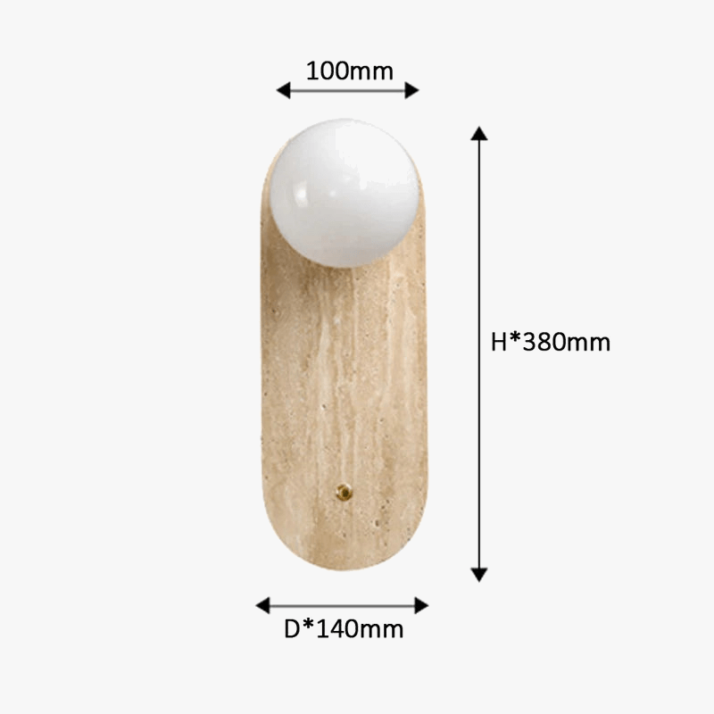 Applique murale japonaise en marbre jaune Wabi Sabi - Collection Japonaise | Marco Lucetti