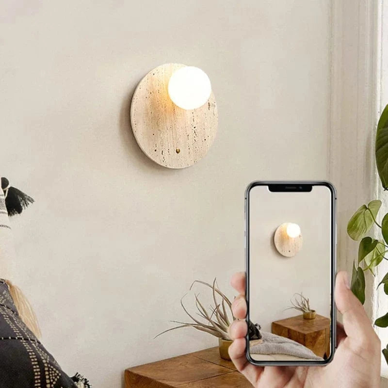 Applique murale japonaise en marbre jaune Wabi Sabi - Collection Japonaise | Marco Lucetti