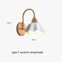 Applique murale japonaise fleurs pastorales en rondins | Marco Lucetti Abat-jour en céramique