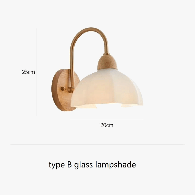 Applique murale japonaise fleurs pastorales en rondins | Marco Lucetti Abat-jour en verre