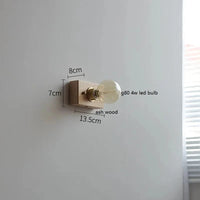 Applique murale japonaise Vintage en bois et cuivre - Chaînette interrupteur | Marco Lucetti Pas de commutateur 1 / 4w (max100w)